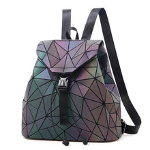 Load image into Gallery viewer, MAGICYZ Women Laser Luminous Backpack School Hologram Geometric Fold Student School Bags For Teenage Girls holographic sac a dos