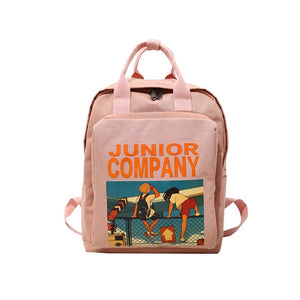 DCIMOR Women Backpack Retro Cartoon Printing Nylon waterproof shoulder bags School Backpacks For Teenage Girl A Ring Backpack