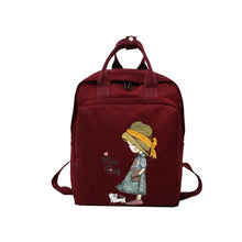 Load image into Gallery viewer, DCIMOR Women Backpack Retro Cartoon Printing Nylon waterproof shoulder bags School Backpacks For Teenage Girl A Ring Backpack